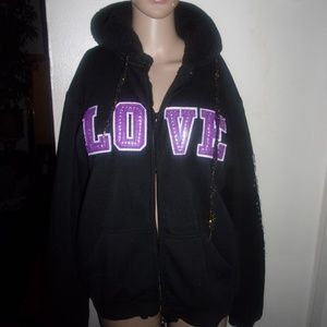 black purple womens hoodie jacket sweater